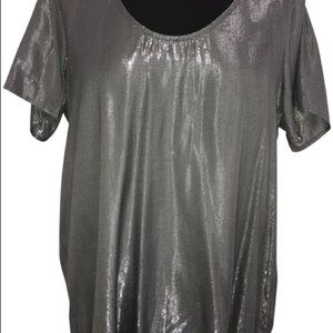 Velvet by Graham & Spencer Silver Shimmer Blouse